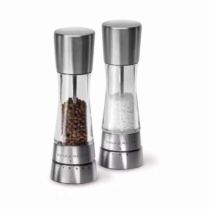 Cole & Mason Derwent peper- en zoutmolenset, Zilver, Hoogte: 19 cm