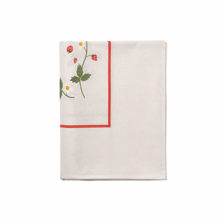 Pick a Poppy Wild Strawberry tafelkleed - Rood - B: 250 cm, D: 150 cm
