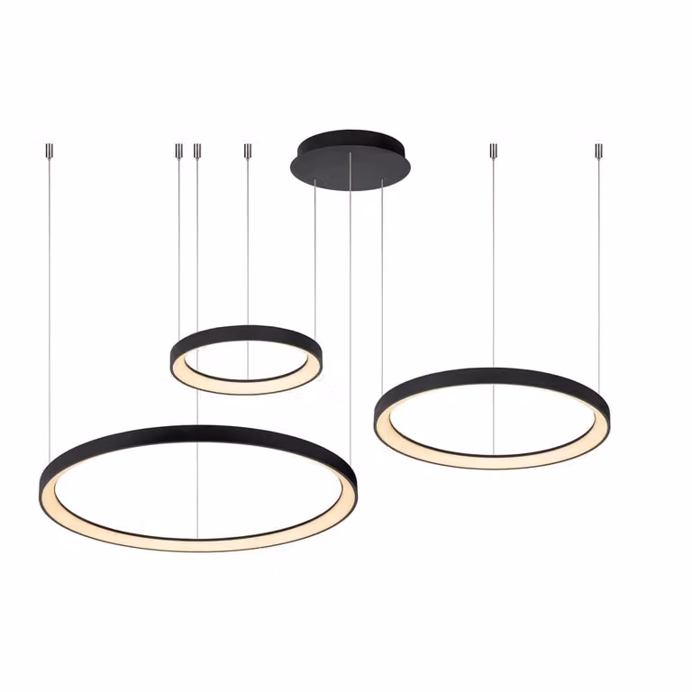 Lucide Vidal LED hanglamp - Zwart - Ø 78 cm - Dimbare Warm Witte Verlichting