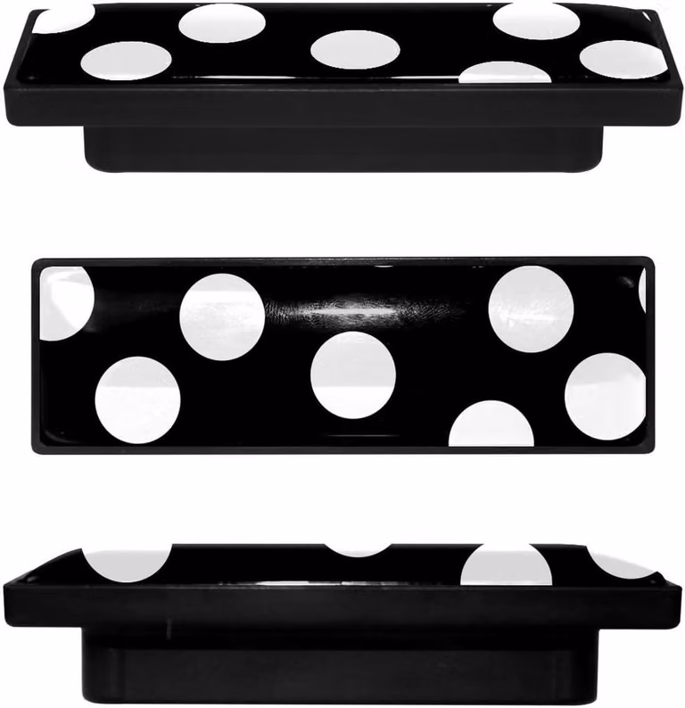 Set van 4 decoratieve Polka Dot keuken kastknoppen en ladehandgrepen voor het vernieuwen van meubels - Wit Zwart