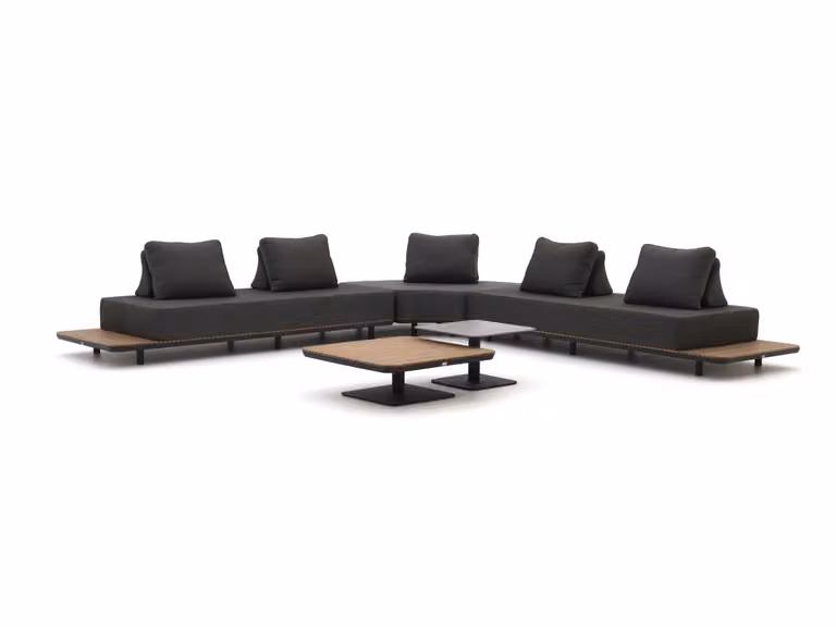 Bellagio Hoek loungeset voor 5 personen, Grijs, Aluminium met kussens