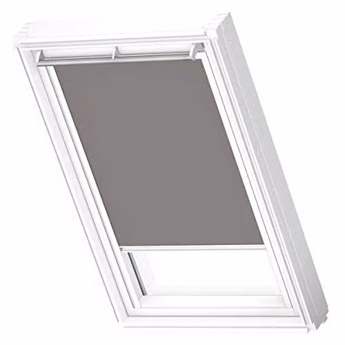 VELUX Verduisterend Rolgordijn DKL met Witte Geleiders, Grijs, U08