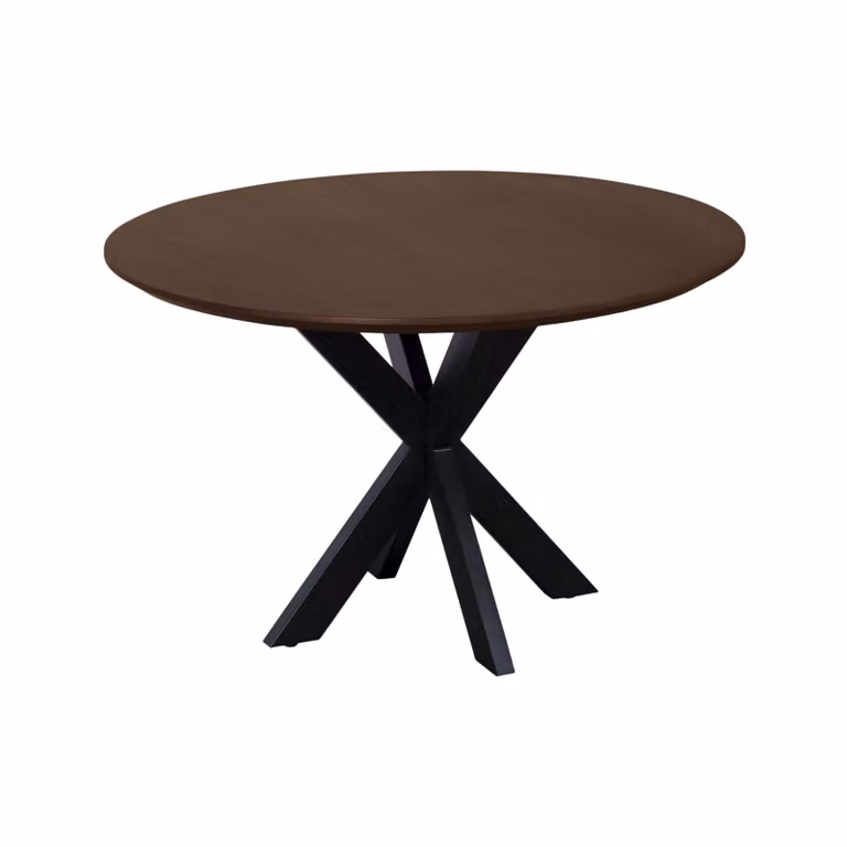 QUVIO Eettafel Sofia - Rond - Ø 130 cm - Mangohout - Bruin