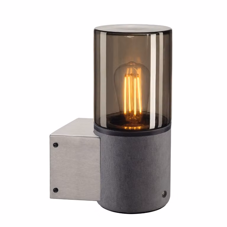 SLV Wandlamp Lisenne Stone in grijs en transparant met glas en steen