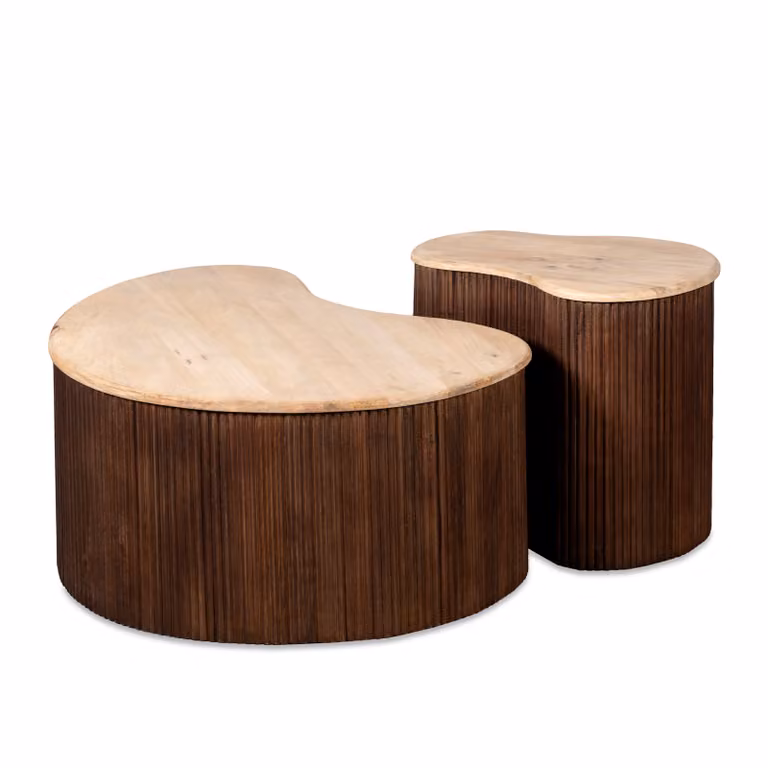 Lewis & Loft Salontafel Lena - Organische vorm - Bruin - Set van 2