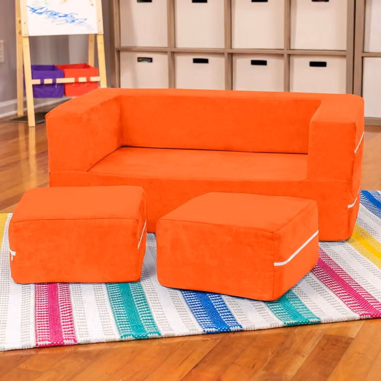 Modulaire Kindersofa met Voetenbankjes - Flexibel Speelgoed en Loungebank voor de Kinderkamer