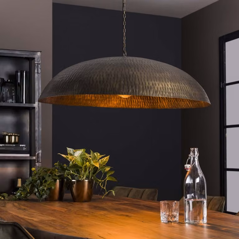 Lyora Cupola ronde hanglamp van metaal in koper brons, Ø 90 cm