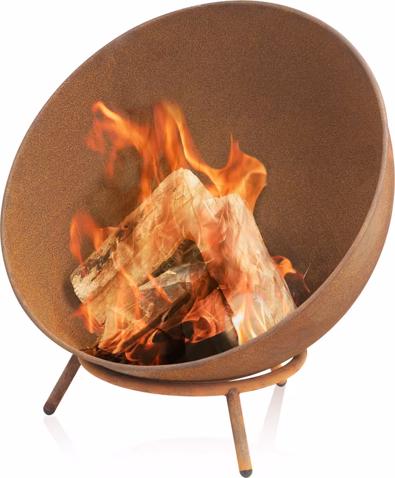 BBQ-Toro 3-in-1 vuurkorf vuurschaal met 3 poten, roestlook, diameter: 60 cm