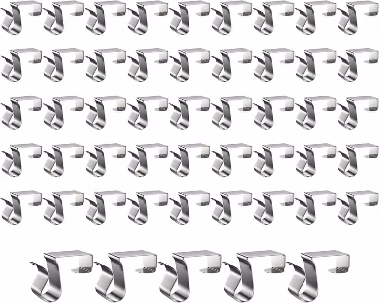50 stuks Gootklemmen voor het bevestigen van lichtslingers en buitenverlichting - Gegalvaniseerd staal - Zilver