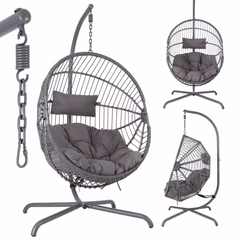 AREBOS moderne hangstoel met frame en hangmand voor volwassenen