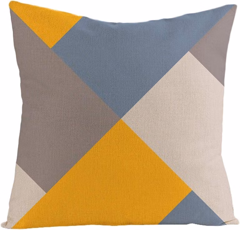 Linnen kussensloop voor terrasmeubels met dubbelzijdig printbare sierkussenhoes, Oranje Beige, 50 x 50 cm