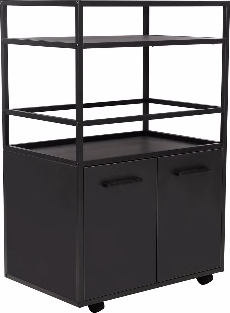 Mosaik dressoir thuisbar op wielen zwart