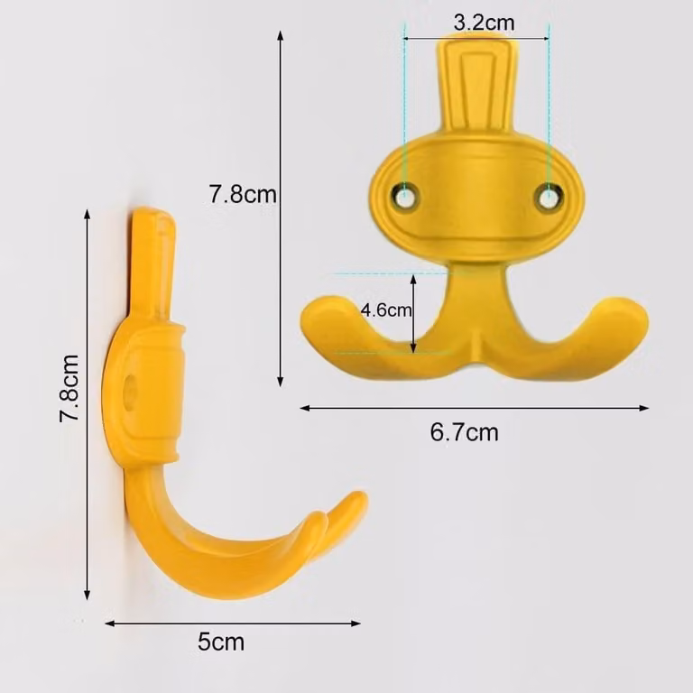 Veelkleurige Deurhanger Wandhaken voor Kinderkamers - Muurdecoratie met Dubbele Schroefbevestiging - 7,8 x 6,7 cm