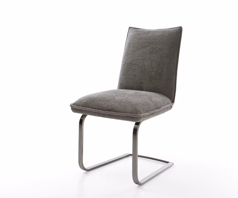 DELIFE Lelio-Flex Sledemodel Stoel met Bouclé Bekleding in Grijs