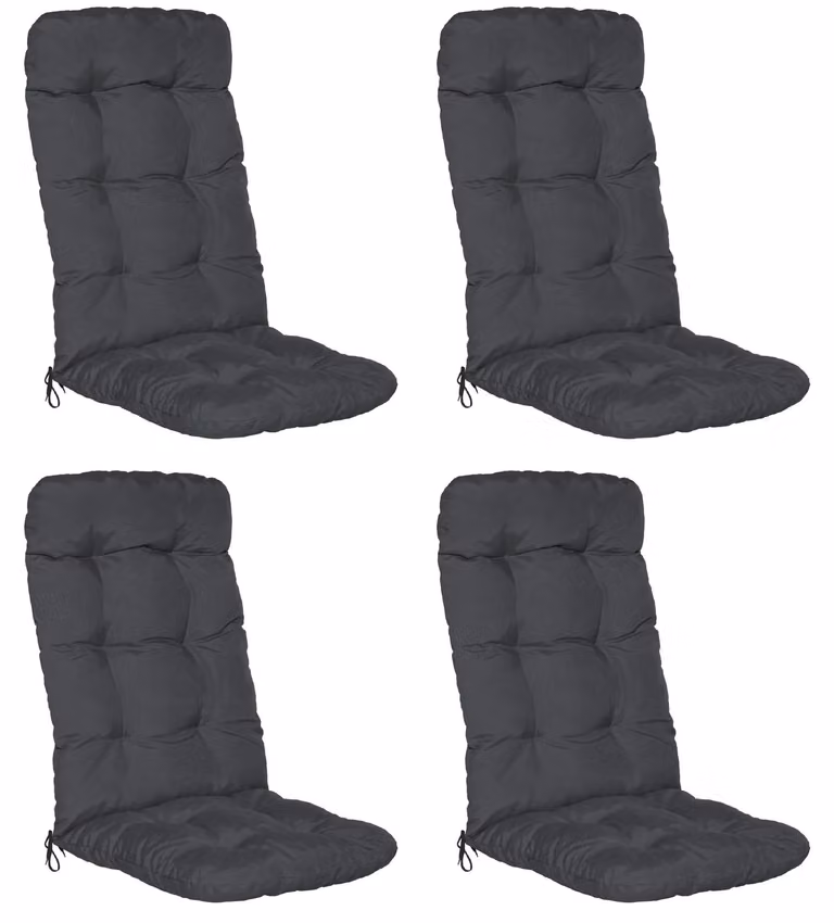 Beautissu Flair HL set van 4 rugleuningkussens met koorden, grafietgrijs, B/D/H: 120 x 50 x 8 cm