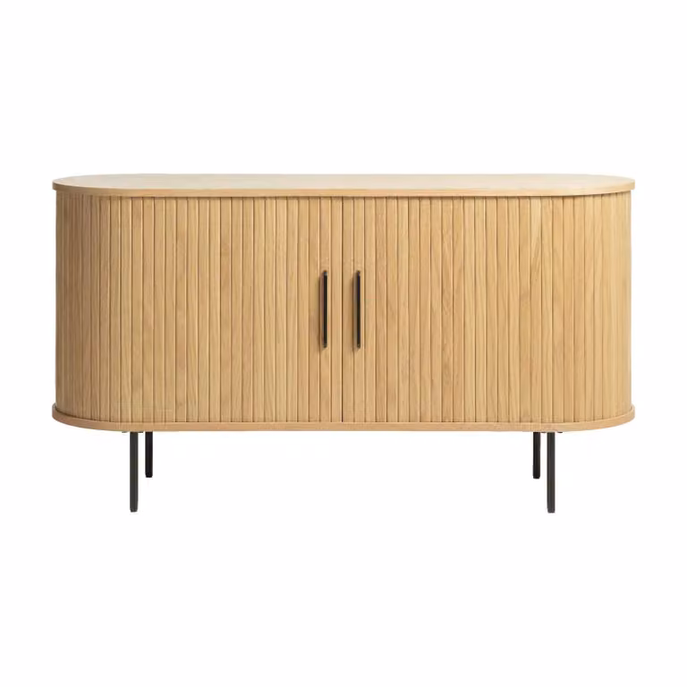 Nest of Nora Dressoir Nova met schuifdeuren - Eikenfineer - Naturel - Breedte: 140 cm