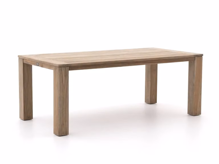 ROUGH Furniture Tuin eettafel ROUGH Rechthoekig Teakhout Bruin/Grijs B: 200 cm, D: 100 cm, H: 76 cm