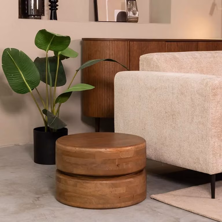 LABEL51 Salontafel Milly Nature Smooth - Mangohout - 50 cm