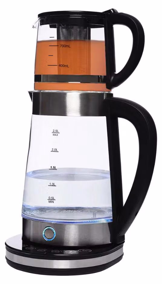 Selius Theeset met Glazen Waterkoker 2,5L en Theepot 1L - Modern Design