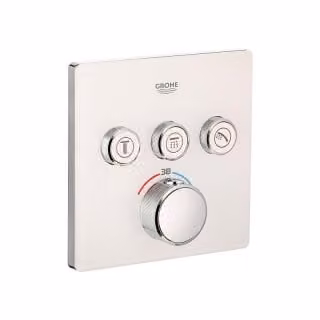 GROHE Grohtherm SmartControl thermostaat set met 3 afsluitventielen en hoekig design