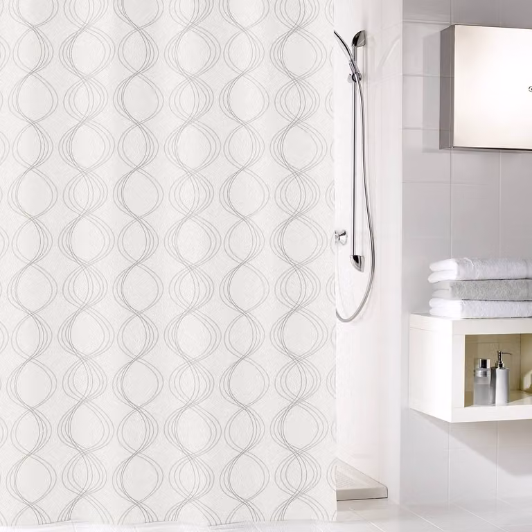 home24 Douchegordijn Classy wit polyester B: 180 cm, H: 200 cm