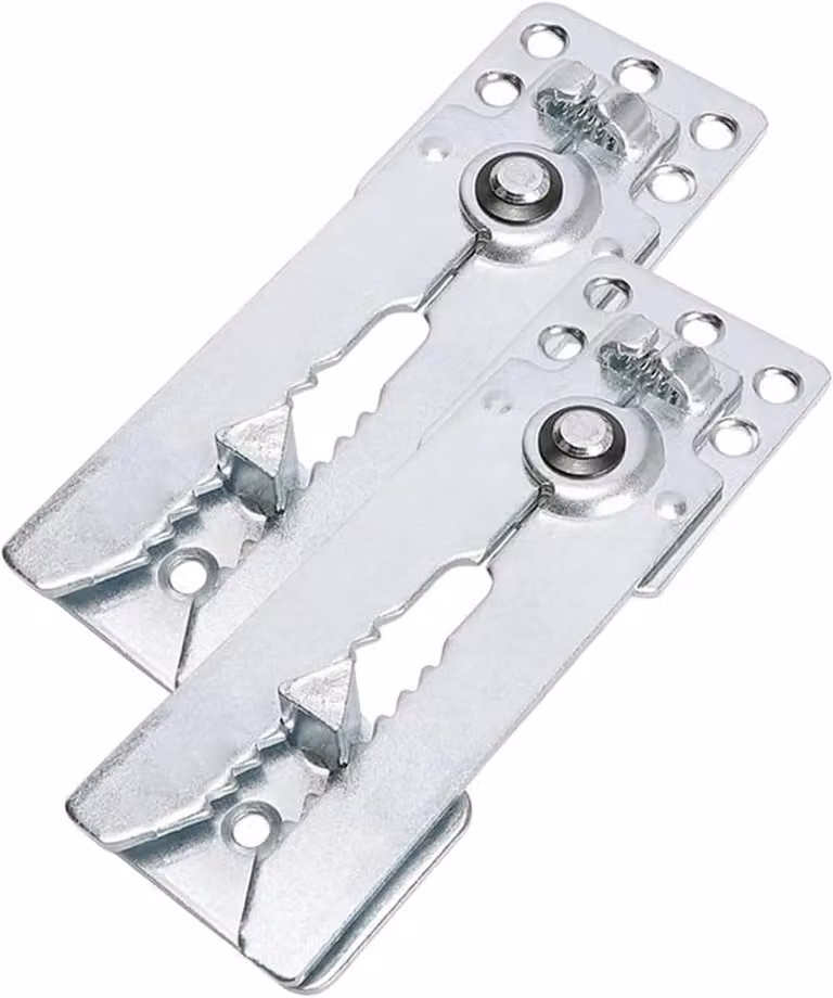 Set van 2 sectionele bankconnectoren van 155 mm met schroef en clips voor modulaire banken en tuinmeubelen