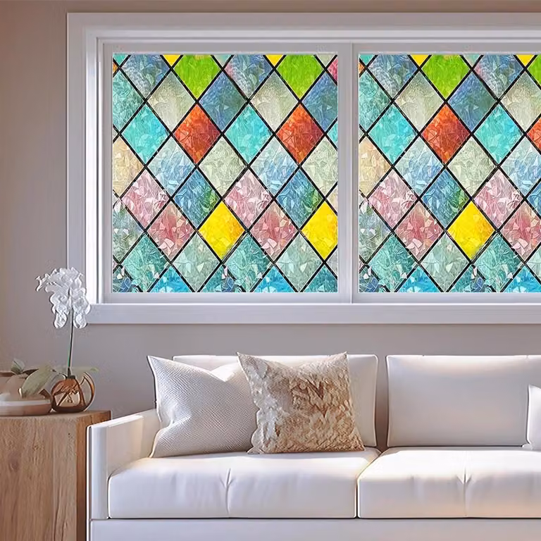 Zelfklevende zonwerende raamfolie voor privacy met statische hechting, Kristal Rooster, 40 x 600 cm