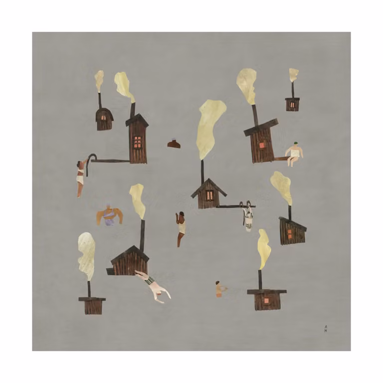 Fine Little Day Sauna poster voor volwassenen, 50 x 50 cm