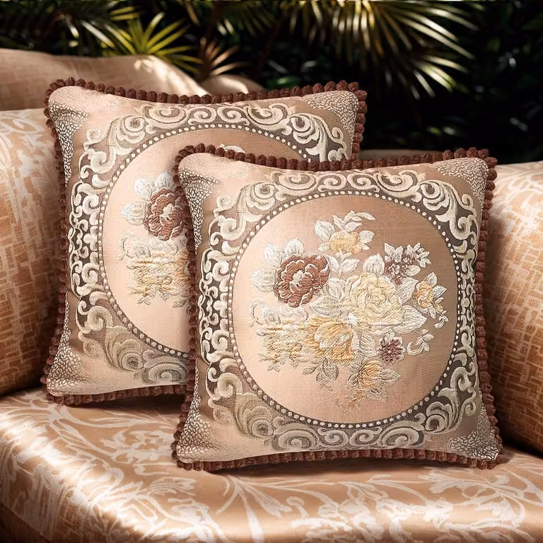 Unyqoos Set van 2 jacquard kussenhoezen voor bank en bed decoratie