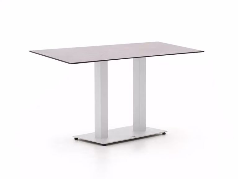 Forza Furniture Tuineettafel Forza - Rechthoekig - Aluminium en Kunststof - Wit/Grijs