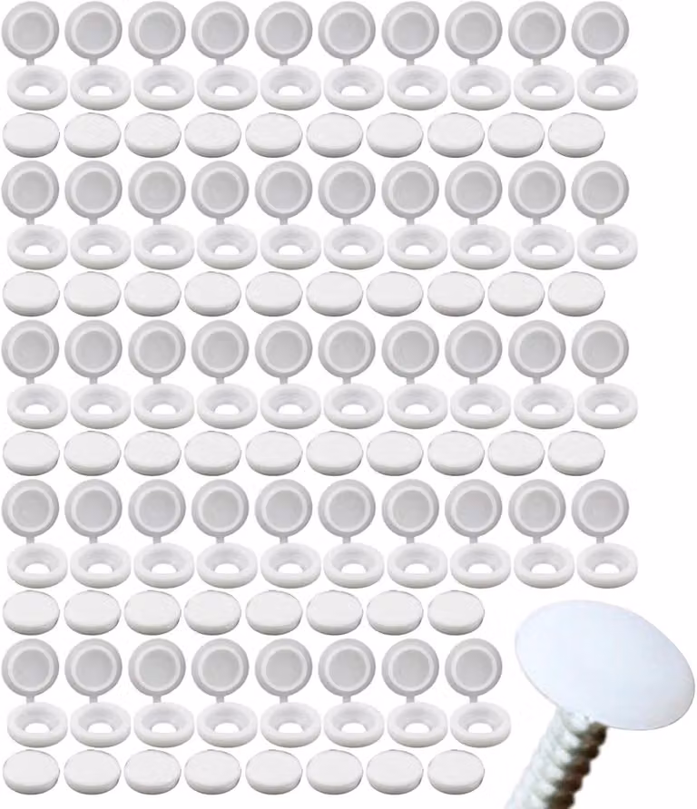 Schroefdoppen Set Decoratieve Afdekkapjes voor Meubels - 100 Stuks - Zwart en Wit
