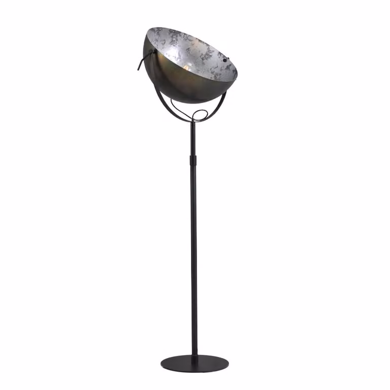 Masterlight Vloerlamp Industria 180 gunmetal met zilver en grijs metaal