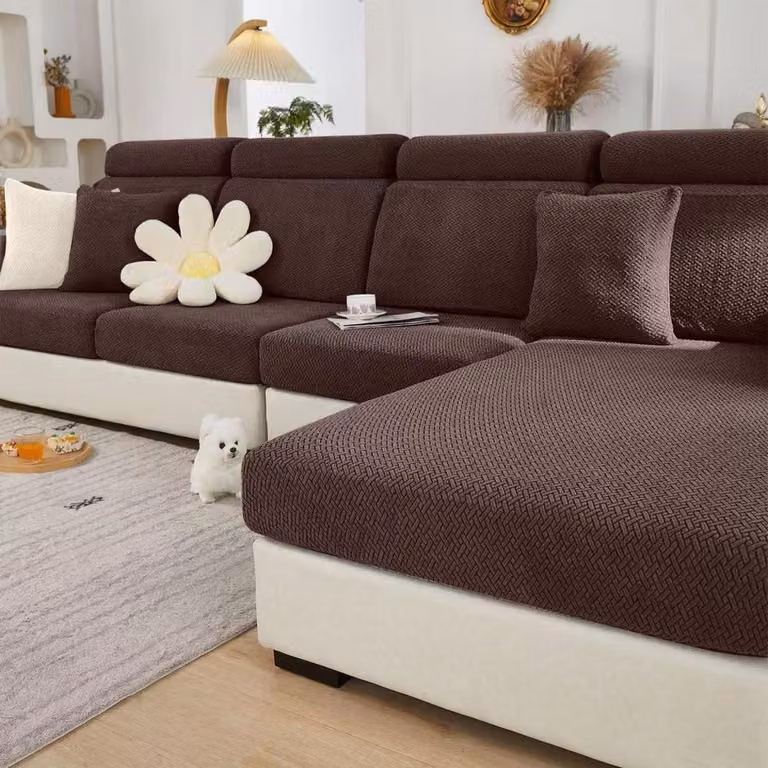 Bruine textuur bankhoes met 360 graden bescherming, maat M