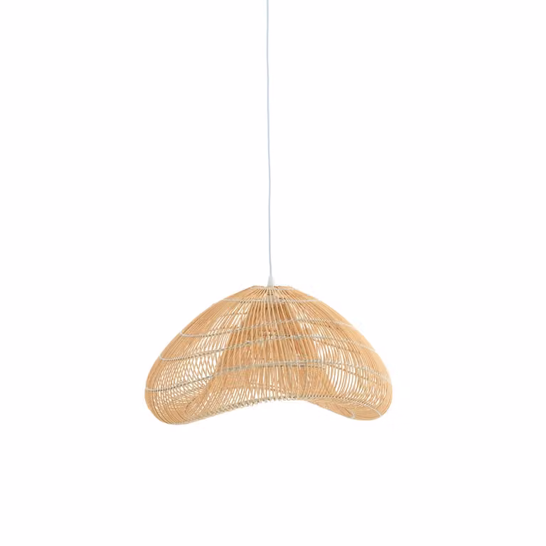 Light & Living Janzur hanglamp van rotan en metaal, bruin, B: 54 cm, D: 54 cm, H: 30,5 cm