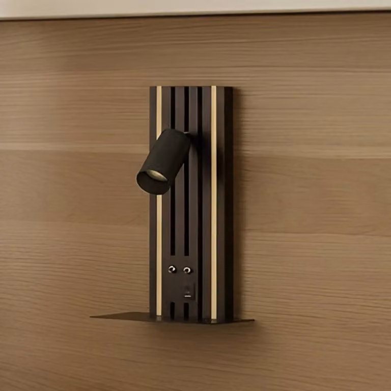 Lucande Tiron LED wandlamp modern hout en metaal zwart dimbaar Hoogte: 35 cm