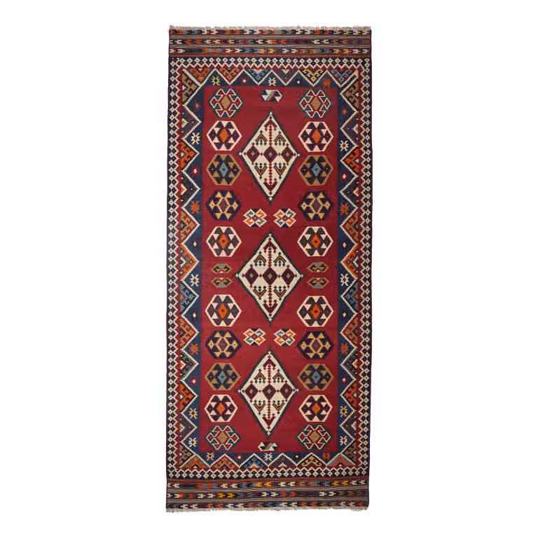 home24 Kelim Gashgai vloerkleed multicolor wol B: 137 cm, L: 322 cm