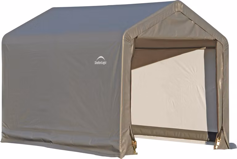 Esterni da Vivere Capanno 2424 Carport met Zadeldak, Grijs, Polyethyleen