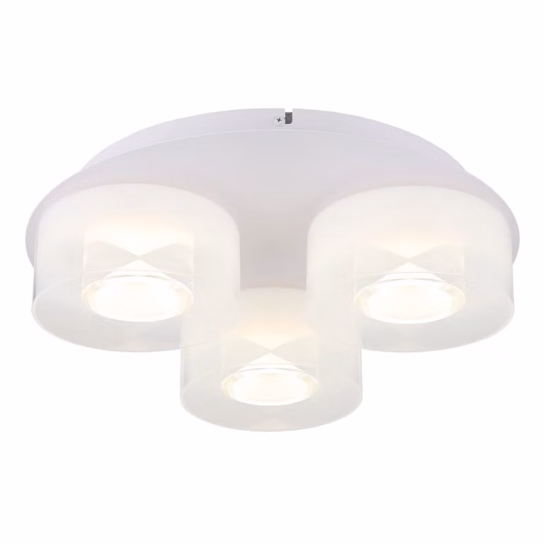 Globo Belinda Design Plafondlamp 3-lichts wit/transparant Diameter: 38 cm