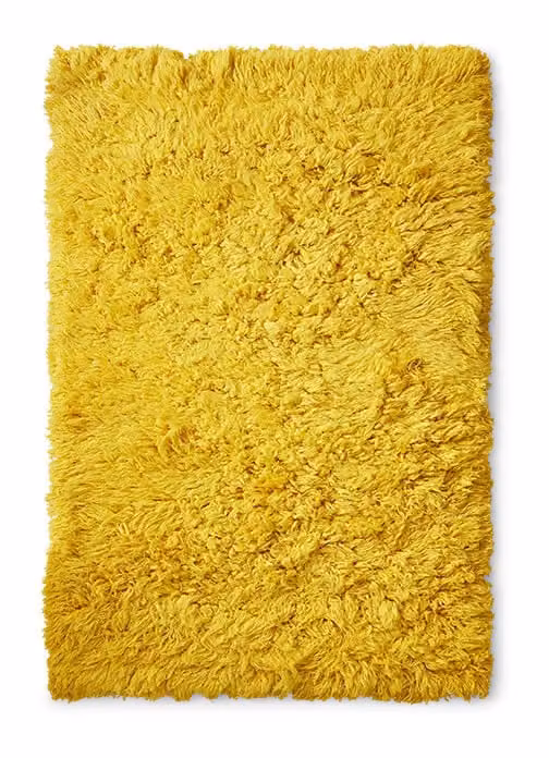 HKliving Vloerkleed Fluffy Wol, Geel, 150 x 240 cm