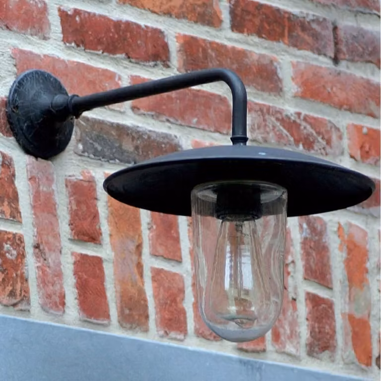 Authentage Elebase 90 Buitenlamp jaren 30 - Zwart/Messing - Hoogte: 45 cm