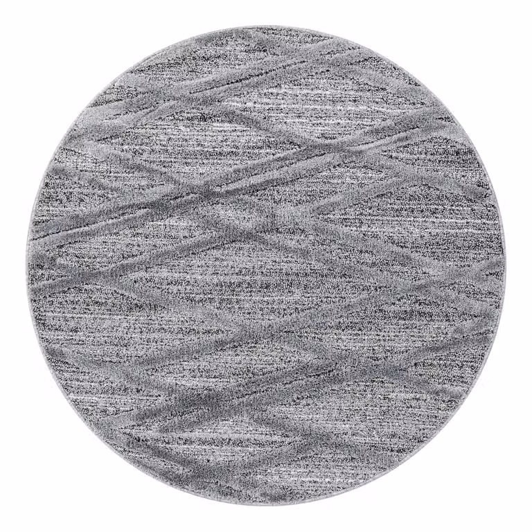 Ayyildiz Teppich Modern Abstract Vloerkleed Rond Grijs Ø 80cm