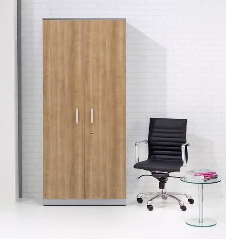 ABC Kantoormeubelen Modulaire draaideurkast Chief Antraciet Eiken met Aluminium B/D/H: 200 x 90 x 42 cm