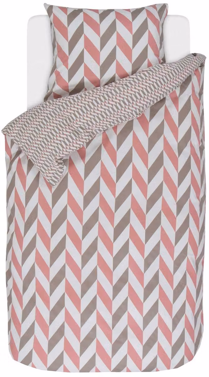 Esprit Criss Cross Dekbedovertrek Eenpersoons met 1 kussensloop - Pink - B/D: 140 x 200 cm, Kussensloop: 60 x 70 cm