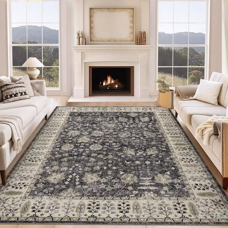 Zwart Marokkaans Tapijt - Boho Woonkamer Tapijt van Polyester - 160 x 230 cm