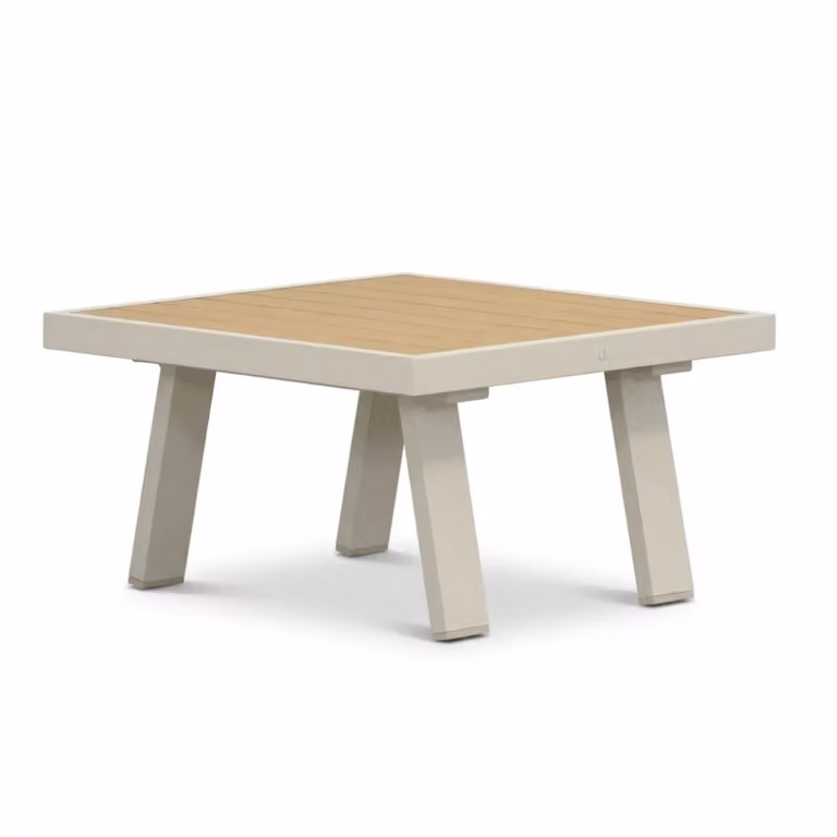 LUX outdoor living Lola loungetafel vierkant - aluminium en polywood - beige - B: 71 cm, D: 71 cm