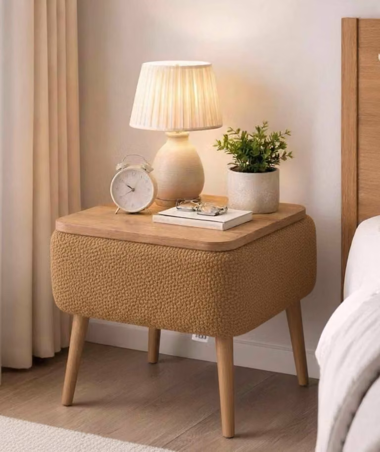 Skye Decor Nachtkastje Nivo Bruin Polyester B/D/H: 45 x 30 x 45 cm