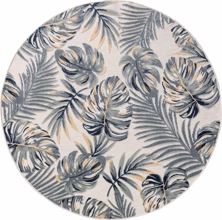 Interiyou Florenz Binnen- en buitentapijt, rond, meerkleurig, diameter: 320 cm