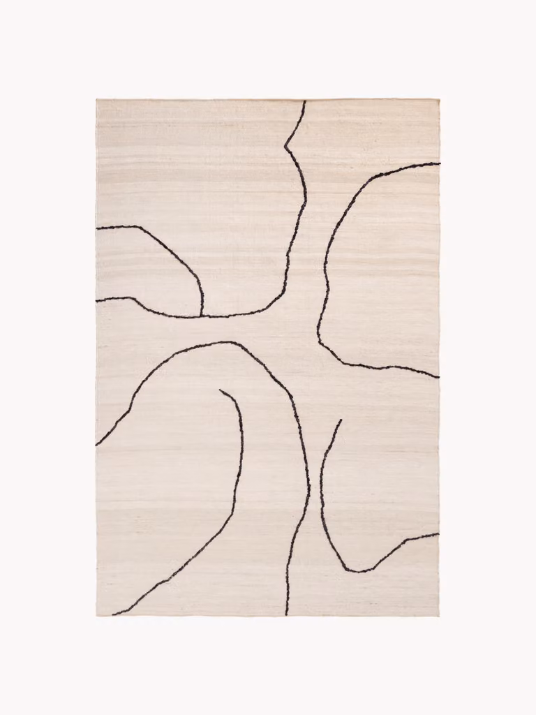Ferm LIVING Handgeweven abstract vloerkleed Gesso van jute en wol