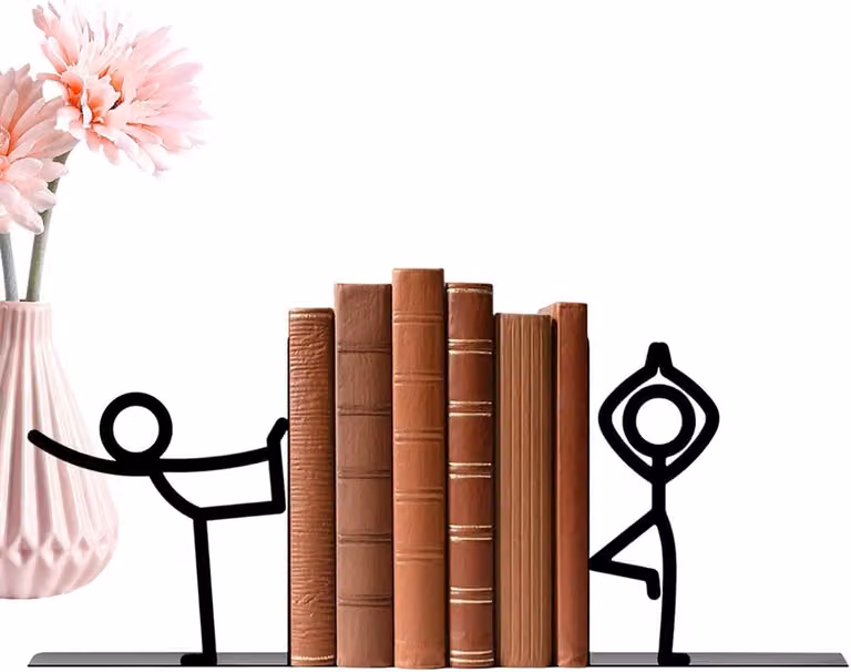 Zwarte Boekenuiteinden van Industrieel Metaal voor het Organiseren van Boeken - B: 19 cm, D: 3 cm, H: 15 cm