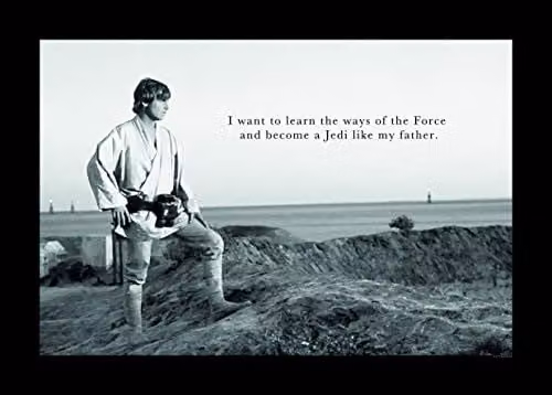 Komar Muurafbeelding Star Wars Classic Luke Quote Kunstdruk voor Kinderkamer en Jeugdkamer Breedte: 70 cm, Hoogte: 50 cm